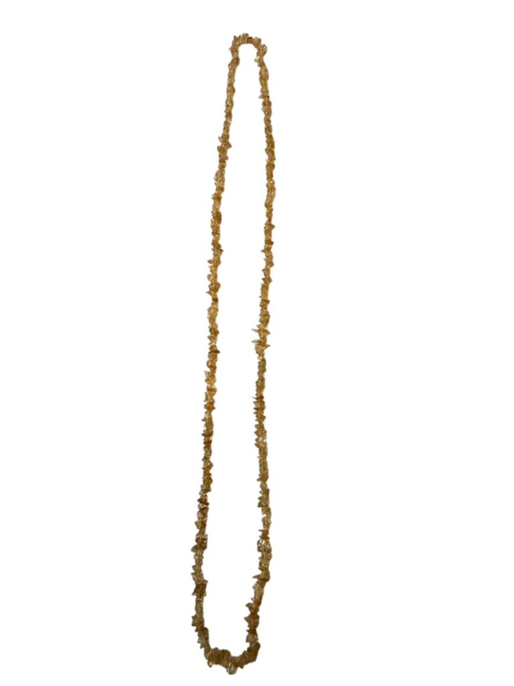 Vintage Gold Glass Chip Bead Long Necklace 34 Inch